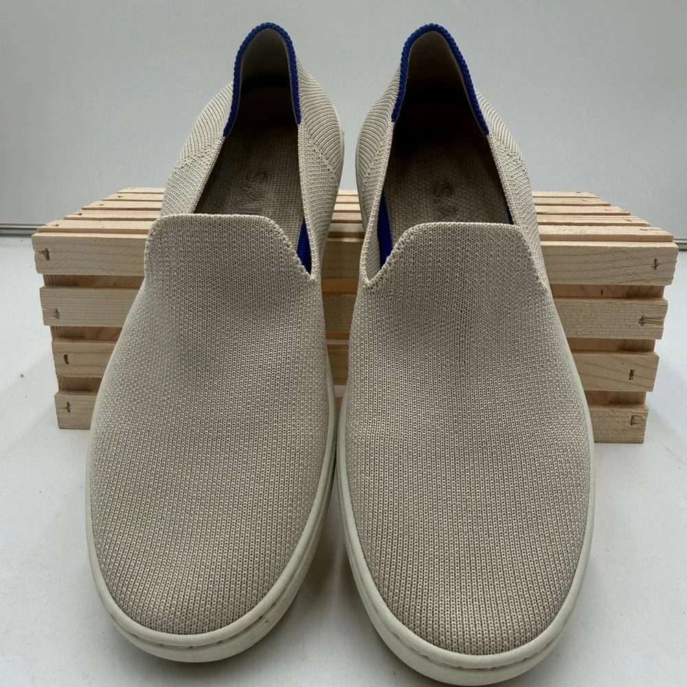 Rothy's The Sneaker Sand Beige Slip On Knit Flat Shoes Womens Size 6